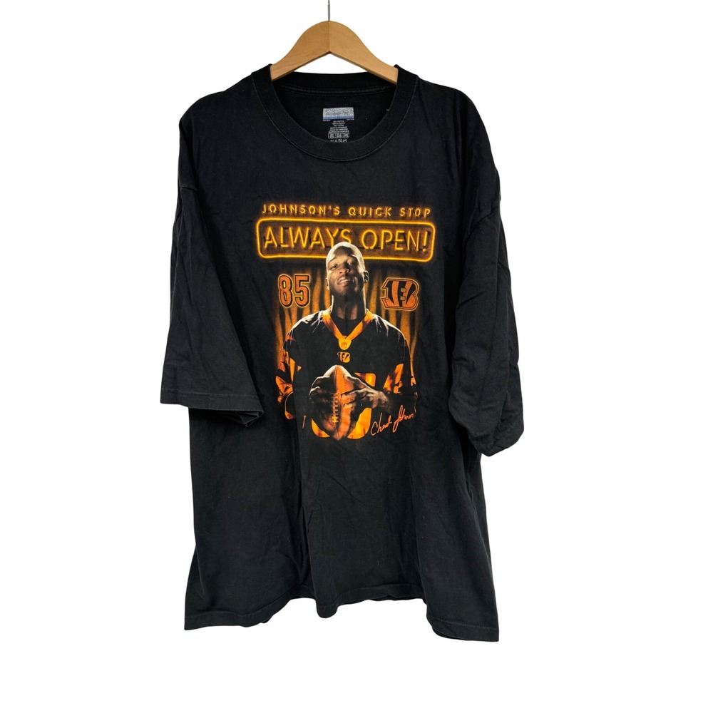 Reebok Mens Cincinnati Bengals Chad Johnson 85 Always Open T-Shirt Black 2XL